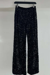 Wide Leg Sequin Trousers