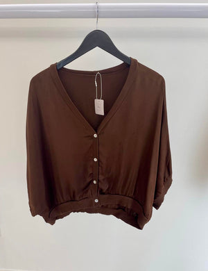 Silk Button Front Blouse