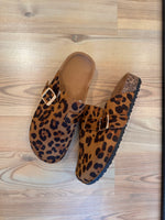 Leopard Footbed Clogs