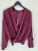 Burgundy Wrap Blouse