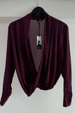 Burgundy Wrap Blouse