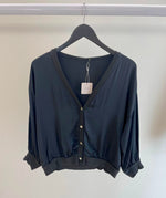 Silk Button Front Blouse